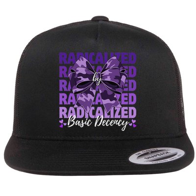Radicalized By Basic Decency Coquette Bow For Women Flat Bill Trucker Hat