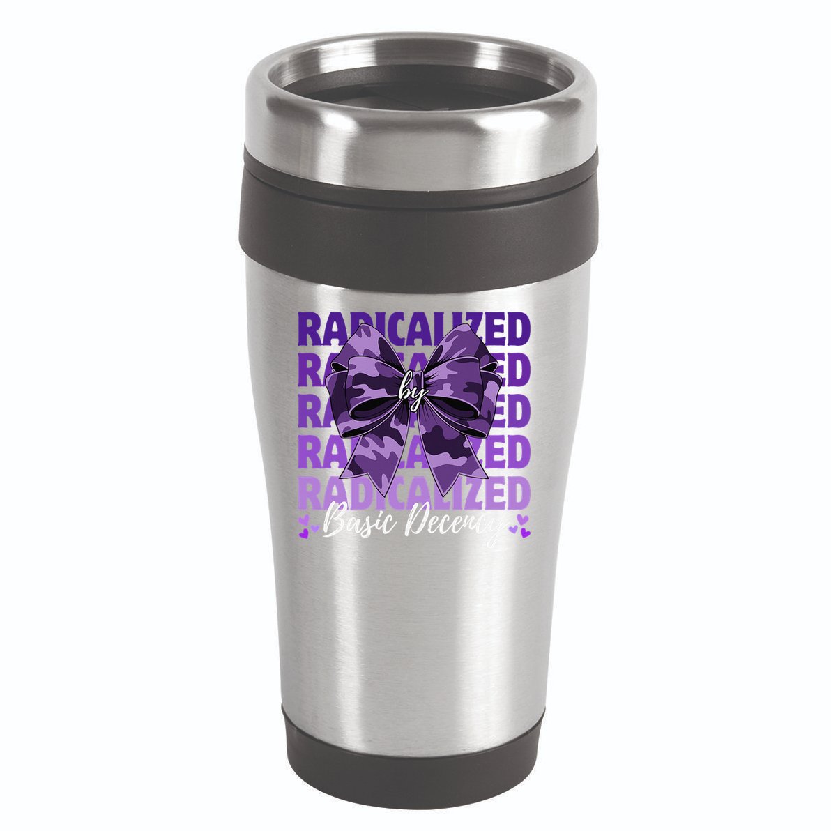 Radicalized By Basic Decency Coquette Bow For Women 16oz Travel Tumbler