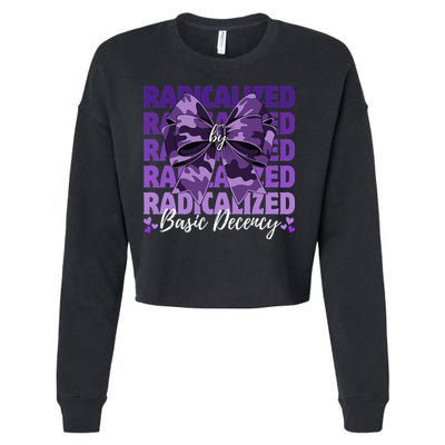 Radicalized By Basic Decency Coquette Bow For Women Cropped Pullover Crew