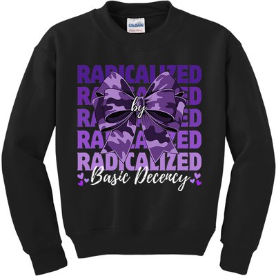 Radicalized By Basic Decency Coquette Bow For Women Kids Sweatshirt