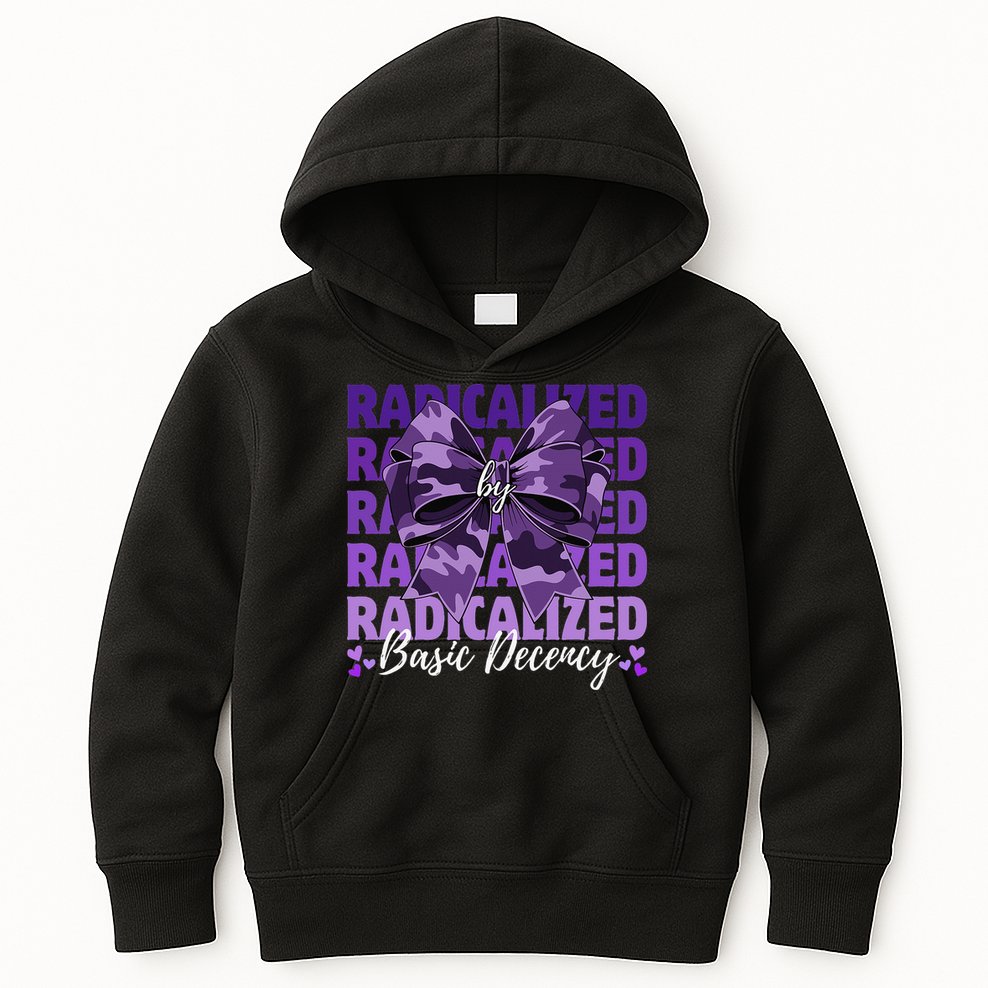 Radicalized By Basic Decency Coquette Bow For Women Kids Hoodie
