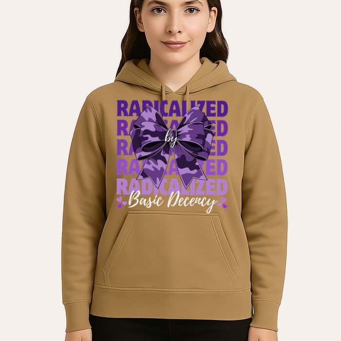 Radicalized By Basic Decency Coquette Bow For Women Hoodie