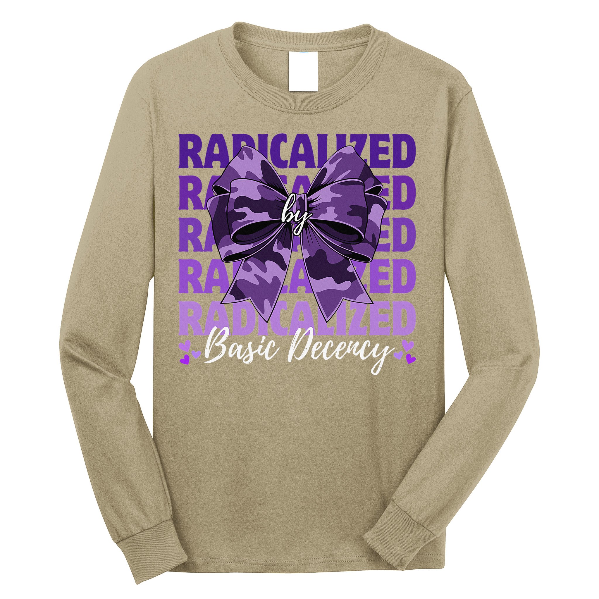 Radicalized By Basic Decency Coquette Bow For Women Long Sleeve Shirt