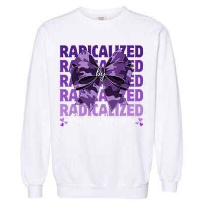 Radicalized By Basic Decency Coquette Bow For Women Garment-Dyed Sweatshirt