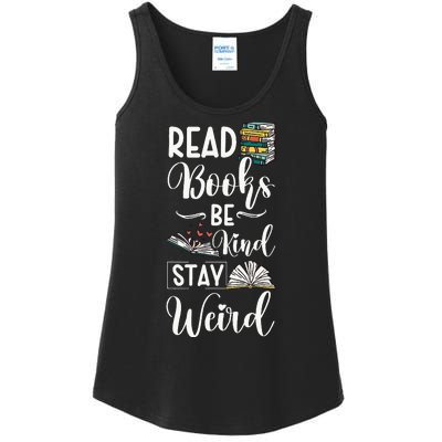 Read Books Be Kind Stay Weird Ladies Essential Tank