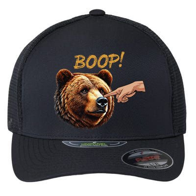 Retro Boop Bear Nose Boop Funny Flexfit Unipanel Trucker Cap