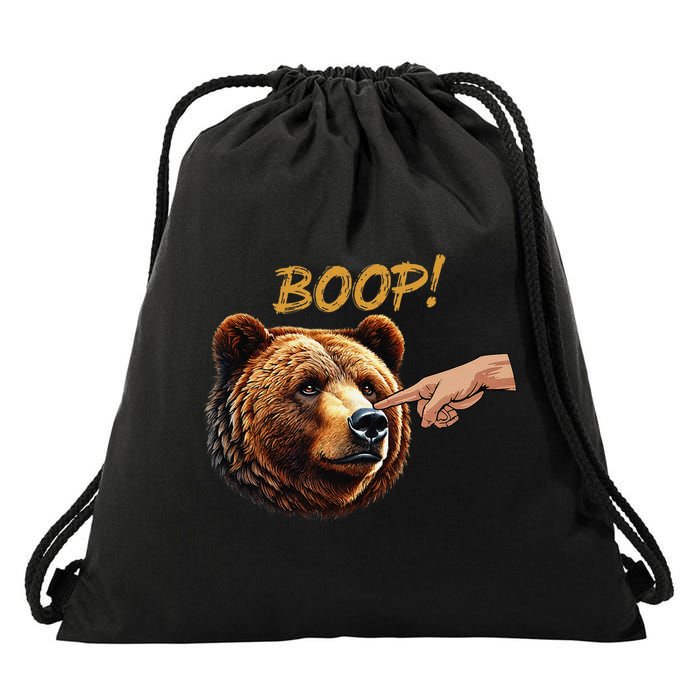 Retro Boop Bear Nose Boop Funny Drawstring Bag
