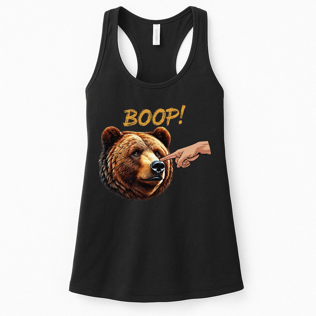 Retro Boop Bear Nose Boop Funny Womens Tank Top
