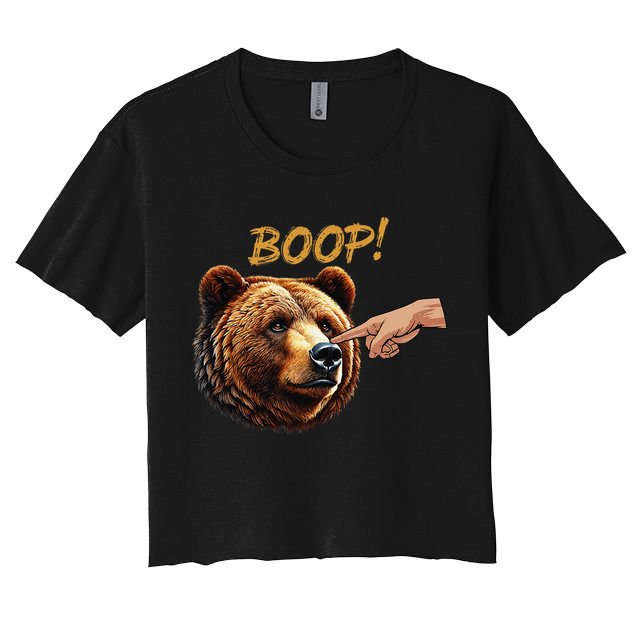 Retro Boop Bear Nose Boop Funny Crop Top