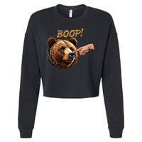 Retro Boop Bear Nose Boop Funny Cropped Pullover Crew
