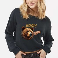 Retro Boop Bear Nose Boop Funny Cropped Pullover Crew