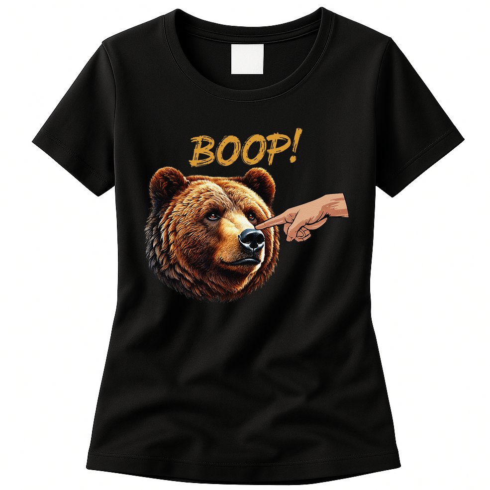 Retro Boop Bear Nose Boop Funny Womens T-Shirt