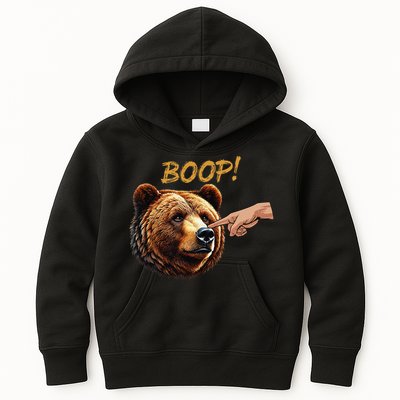 Retro Boop Bear Nose Boop Funny Kids Hoodie