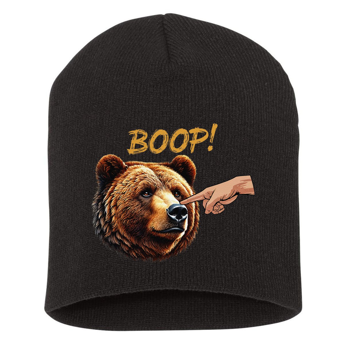 Retro Boop Bear Nose Boop Funny Short Acrylic Beanie