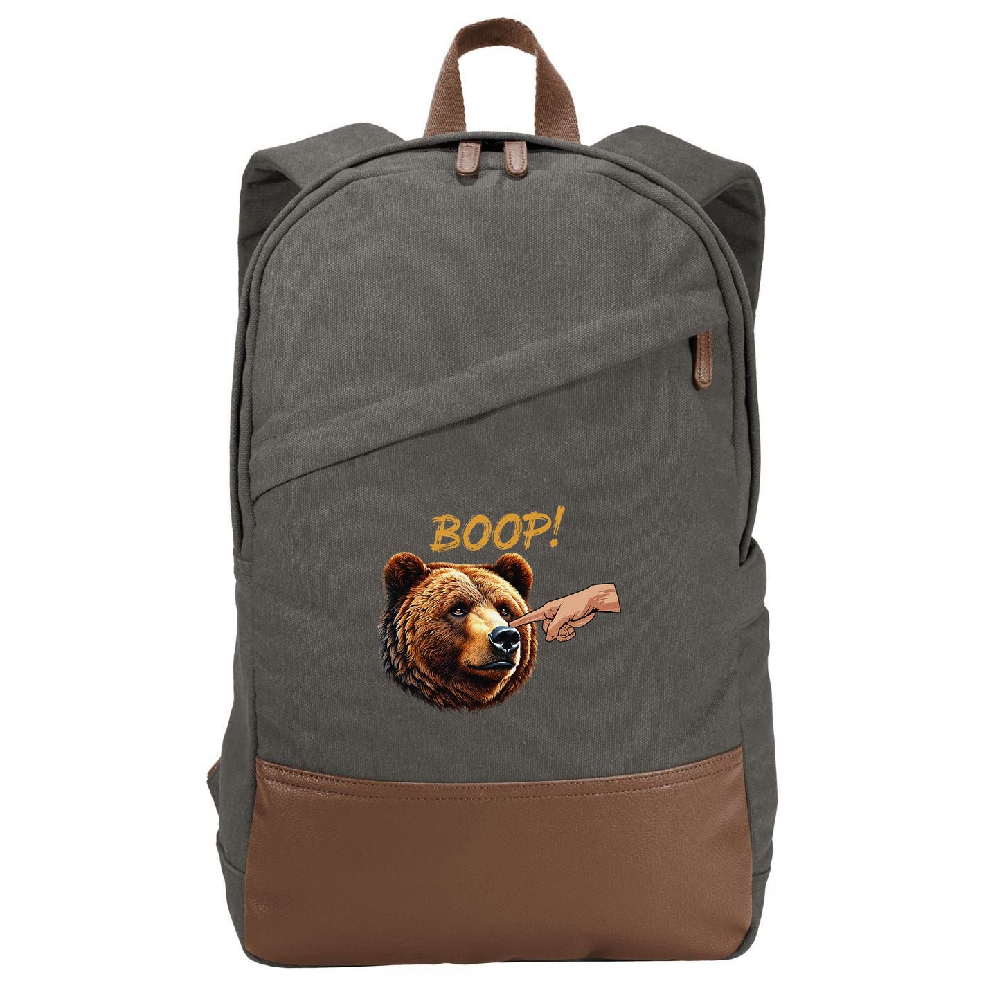Retro Boop Bear Nose Boop Funny Cotton Canvas Backpack