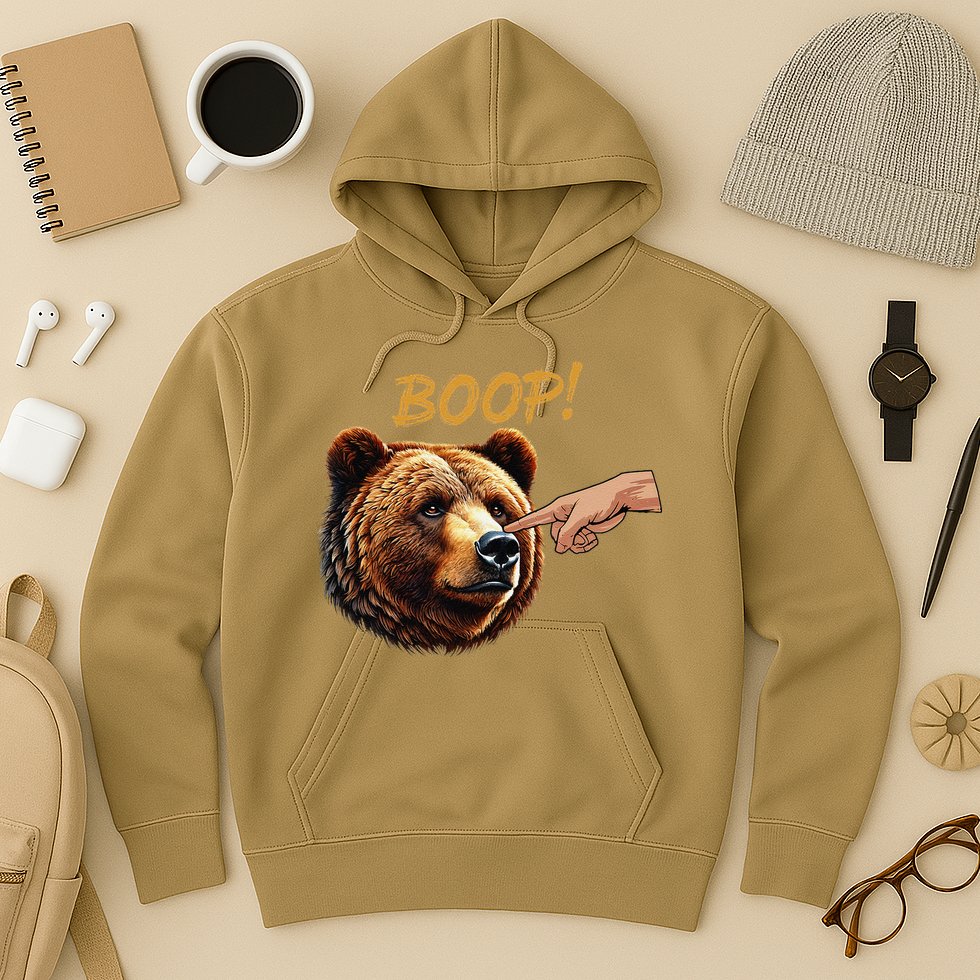 Retro Boop Bear Nose Boop Funny Hoodie
