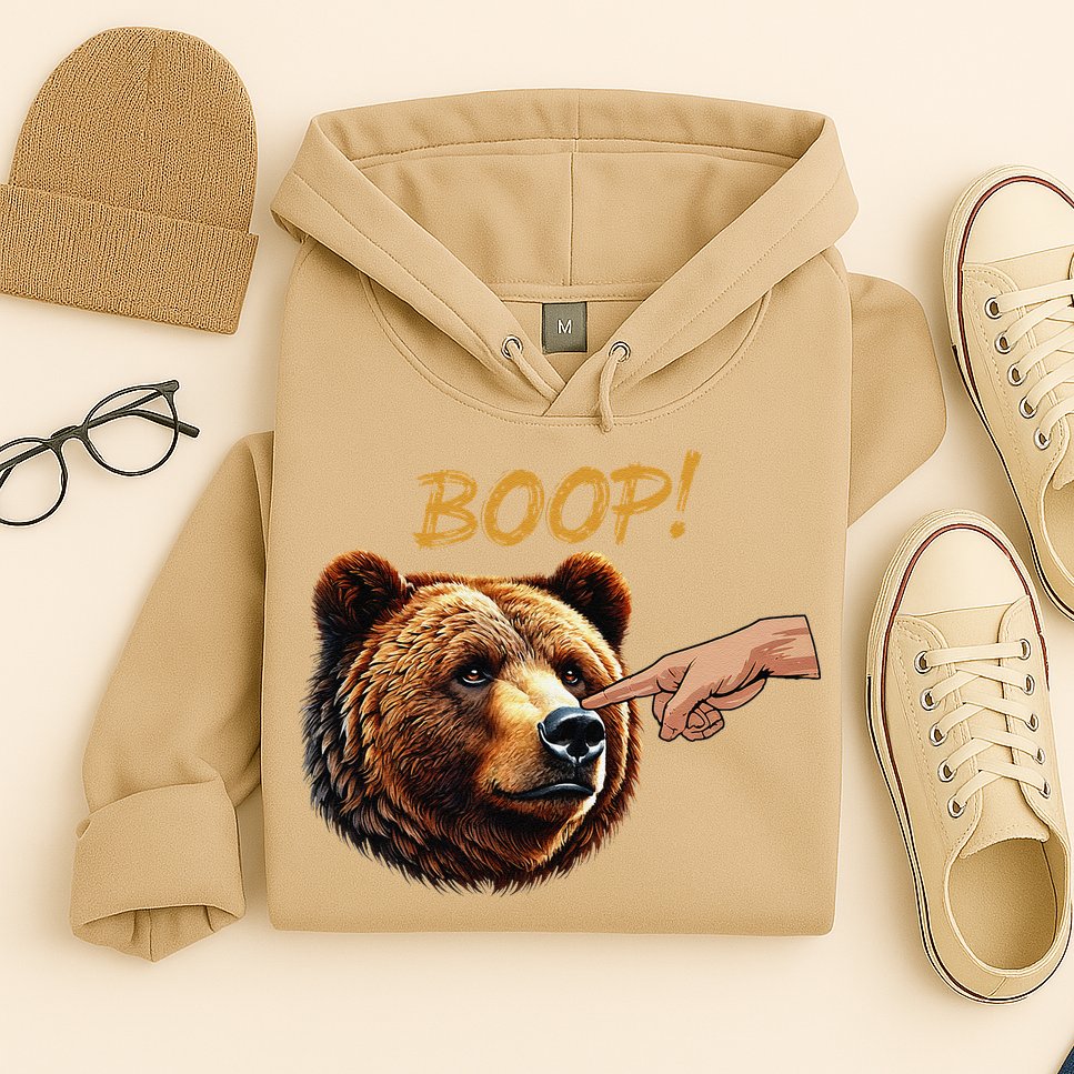 Retro Boop Bear Nose Boop Funny Hoodie