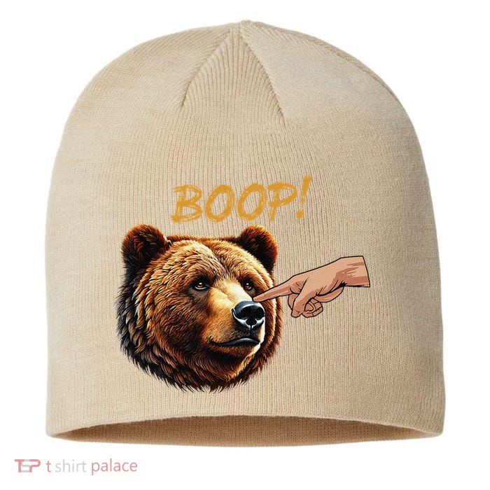 Retro Boop Bear Nose Boop Funny Sustainable Beanie