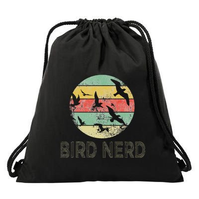 Retro Birding Bird Watching Nerd Funny Bird Watcher Drawstring Bag