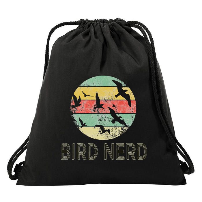Retro Birding Bird Watching Nerd Funny Bird Watcher Drawstring Bag