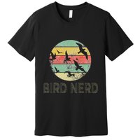 Retro Birding Bird Watching Nerd Funny Bird Watcher Premium T-Shirt