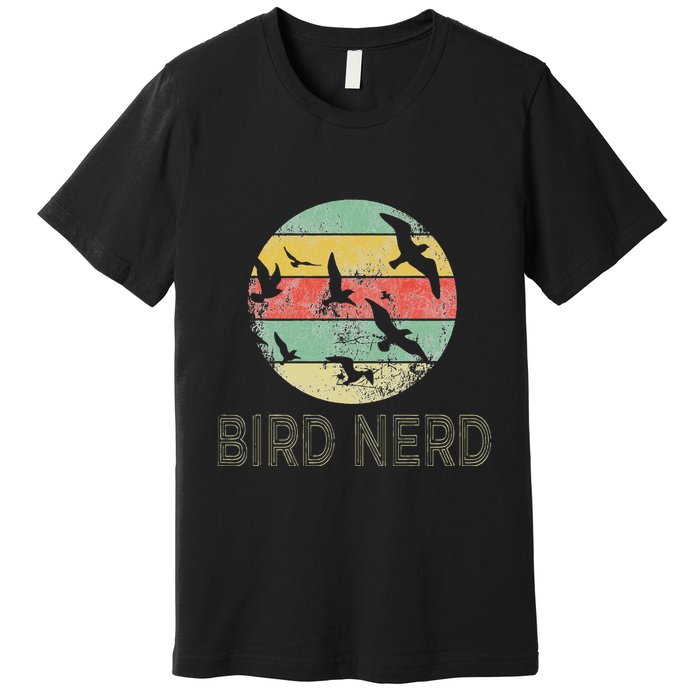 Retro Birding Bird Watching Nerd Funny Bird Watcher Premium T-Shirt