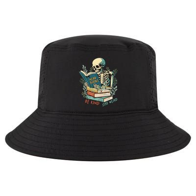 Read Books Be Kind Stay Weird Funny Skeleton Book Lover Cool Comfort Performance Bucket Hat