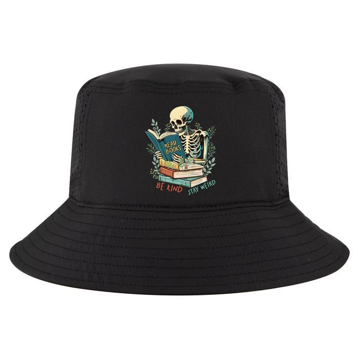 Read Books Be Kind Stay Weird Funny Skeleton Book Lover Cool Comfort Performance Bucket Hat