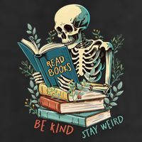 Read Books Be Kind Stay Weird Funny Skeleton Book Lover 7 Panel Mesh Trucker Snapback Hat