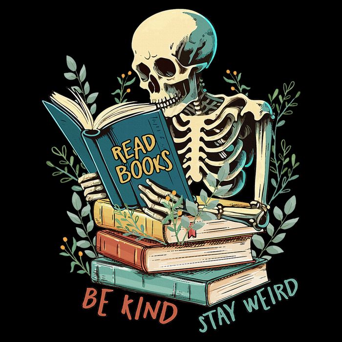 Read Books Be Kind Stay Weird Funny Skeleton Book Lover Bucket Hat