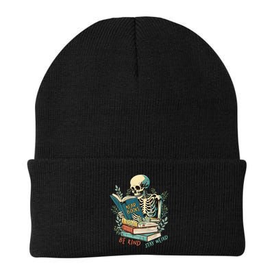 Read Books Be Kind Stay Weird Funny Skeleton Book Lover Beanie