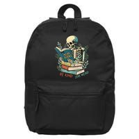 Read Books Be Kind Stay Weird Funny Skeleton Book Lover 16 in Basic Backpack
