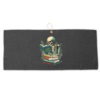 Read Books Be Kind Stay Weird Funny Skeleton Book Lover Large Microfiber Waffle Golf Towel