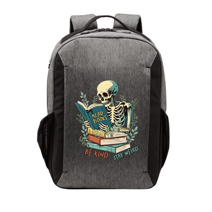 Read Books Be Kind Stay Weird Funny Skeleton Book Lover Vector Backpack