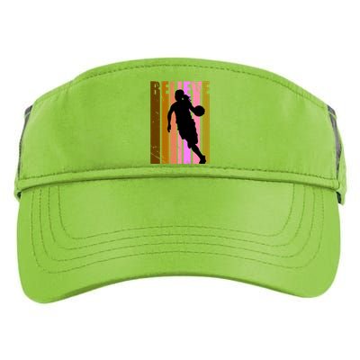 Retro Believe Basketball Player Team Coach Coaching Gift Adult Drive Performance Visor