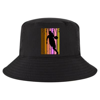 Retro Believe Basketball Player Team Coach Coaching Gift Cool Comfort Performance Bucket Hat