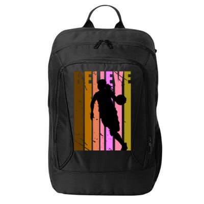 Retro Believe Basketball Player Team Coach Coaching Gift City Backpack