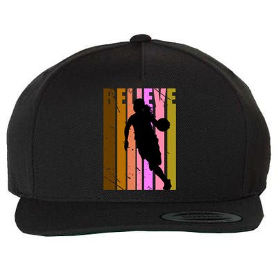 Retro Believe Basketball Player Team Coach Coaching Gift Wool Snapback Cap