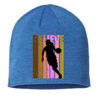 Retro Believe Basketball Player Team Coach Coaching Gift Sustainable Beanie