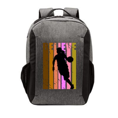 Retro Believe Basketball Player Team Coach Coaching Gift Vector Backpack