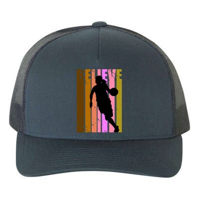 Retro Believe Basketball Player Team Coach Coaching Gift Yupoong Adult 5-Panel Trucker Hat