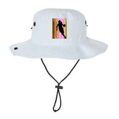 Retro Believe Basketball Player Team Coach Coaching Gift Legacy Cool Fit Booney Bucket Hat