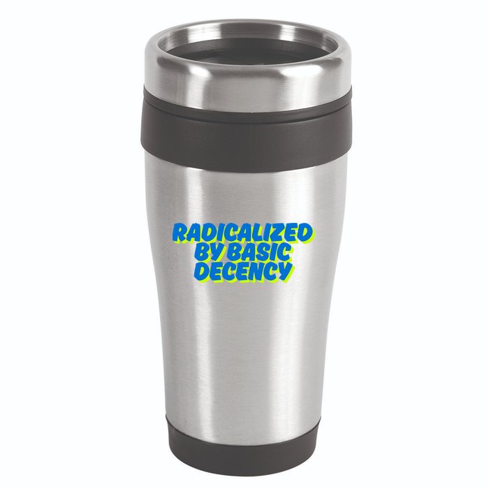 Radicalized By Basic Decency 16oz Travel Tumbler