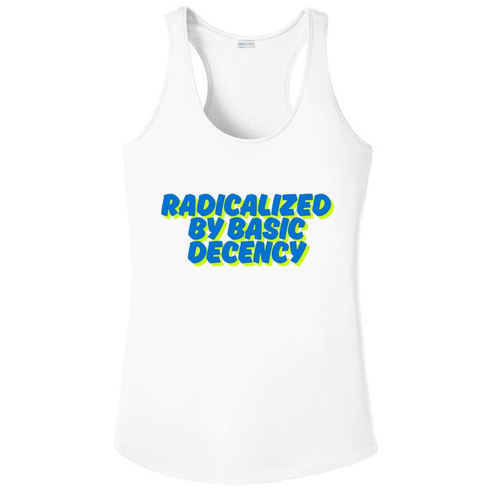 Radicalized By Basic Decency Ladies PosiCharge Competitor Racerback Tank