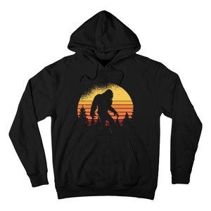 Retro Bigfoot Believer Silhouette Sasquatch Hide And Seek Hoodie