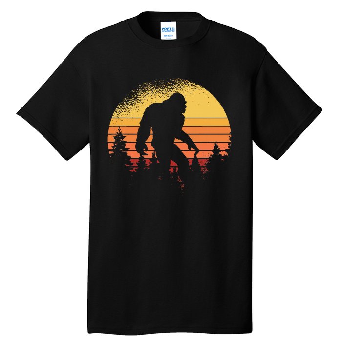 Retro Bigfoot Believer Silhouette Sasquatch Hide And Seek Tall T-Shirt