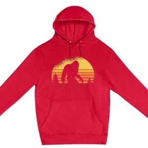 Retro Bigfoot Believer Silhouette Sasquatch Hide And Seek Premium Pullover Hoodie