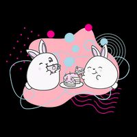 Rainbow Bunny Bop Tea Party Cooling Performance Long Sleeve Crew
