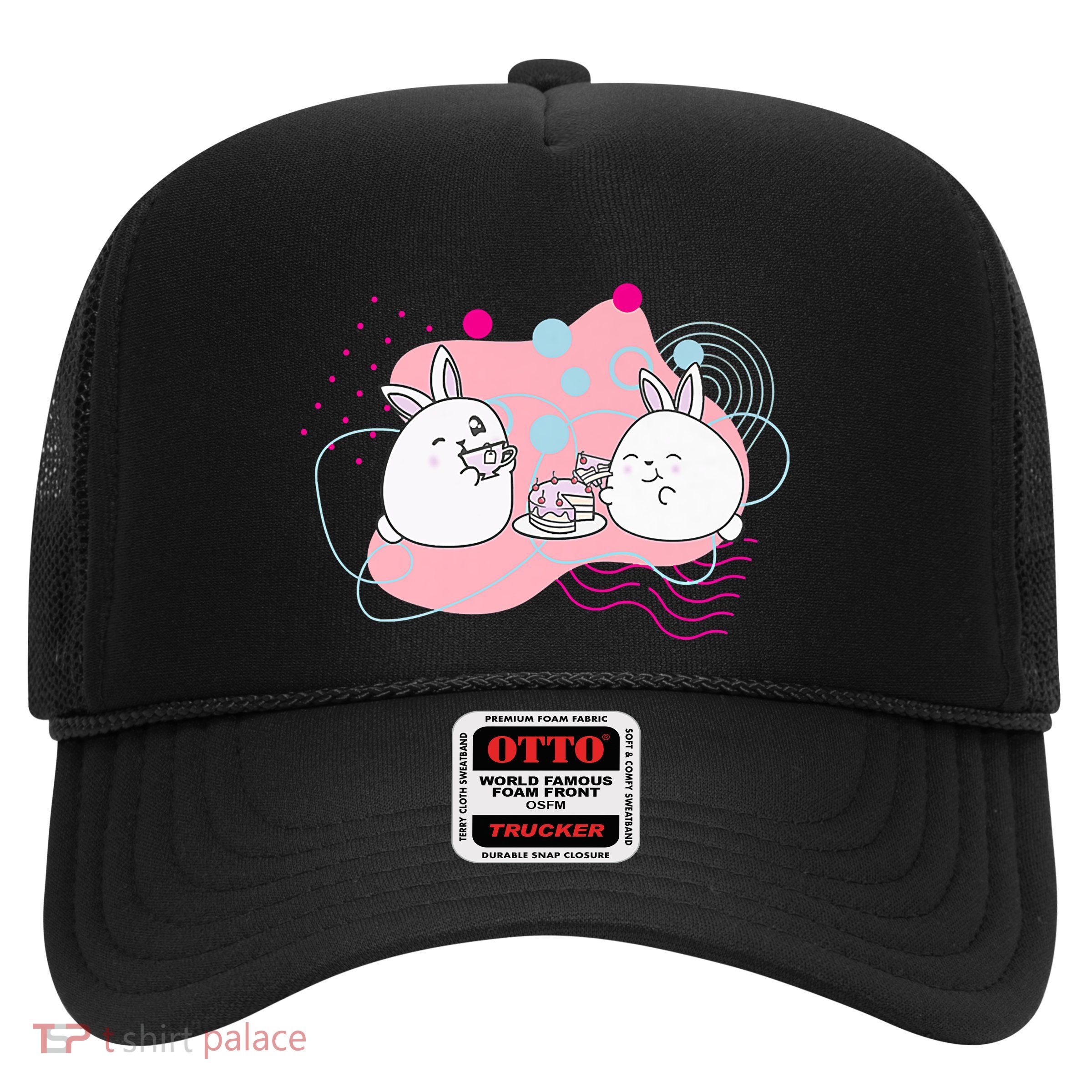 Rainbow Bunny Bop Tea Party Trucker Hat