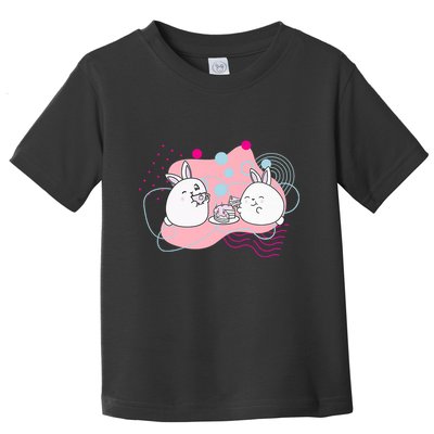 Rainbow Bunny Bop Tea Party Toddler T-Shirt
